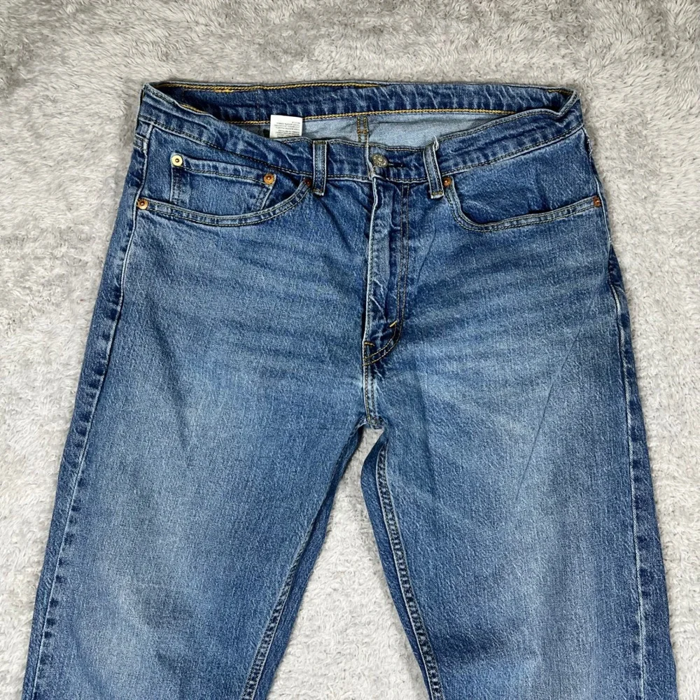 Levis 505 Regular Fit Straight Leg Jeans Mens 34x34 Medium Wash Blue Denim